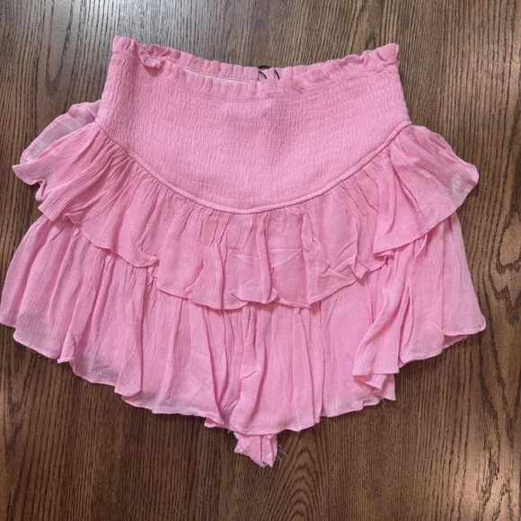 Mixology Gab Kate Ruffle Mini Skort Baby Pink Size Small NWT $58 - Picture 5 of 7
